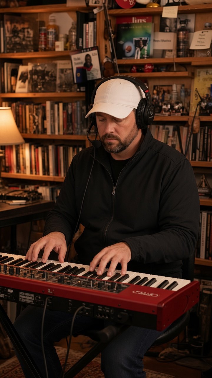 Keyboard player illustration
